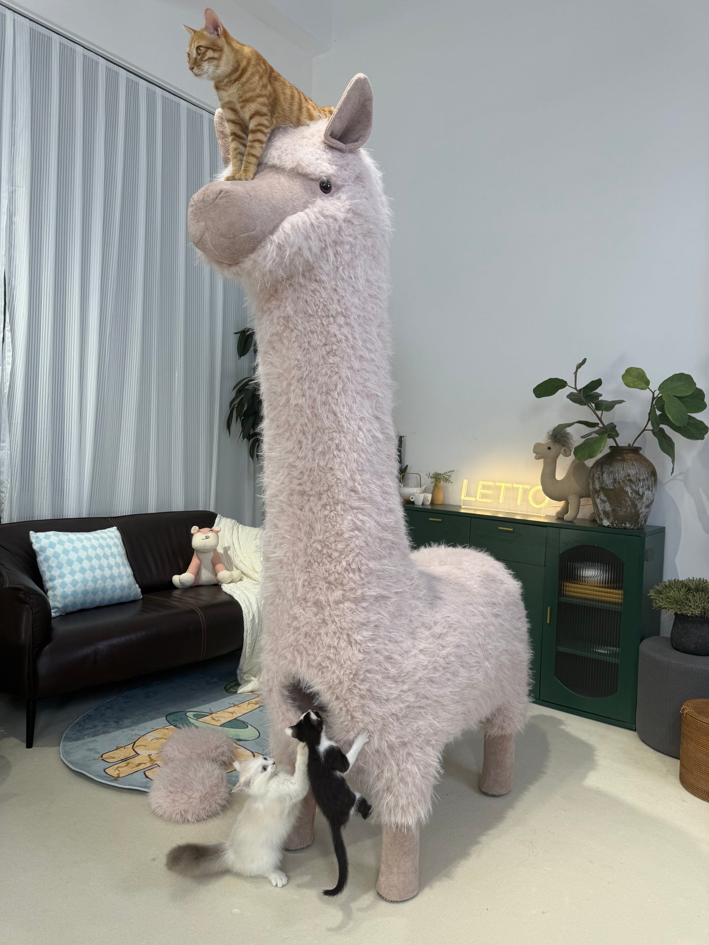 2Meters Luxury Alpaca-Fabric Cat Tunnels & Cat Trees – Premium Pet Furniture