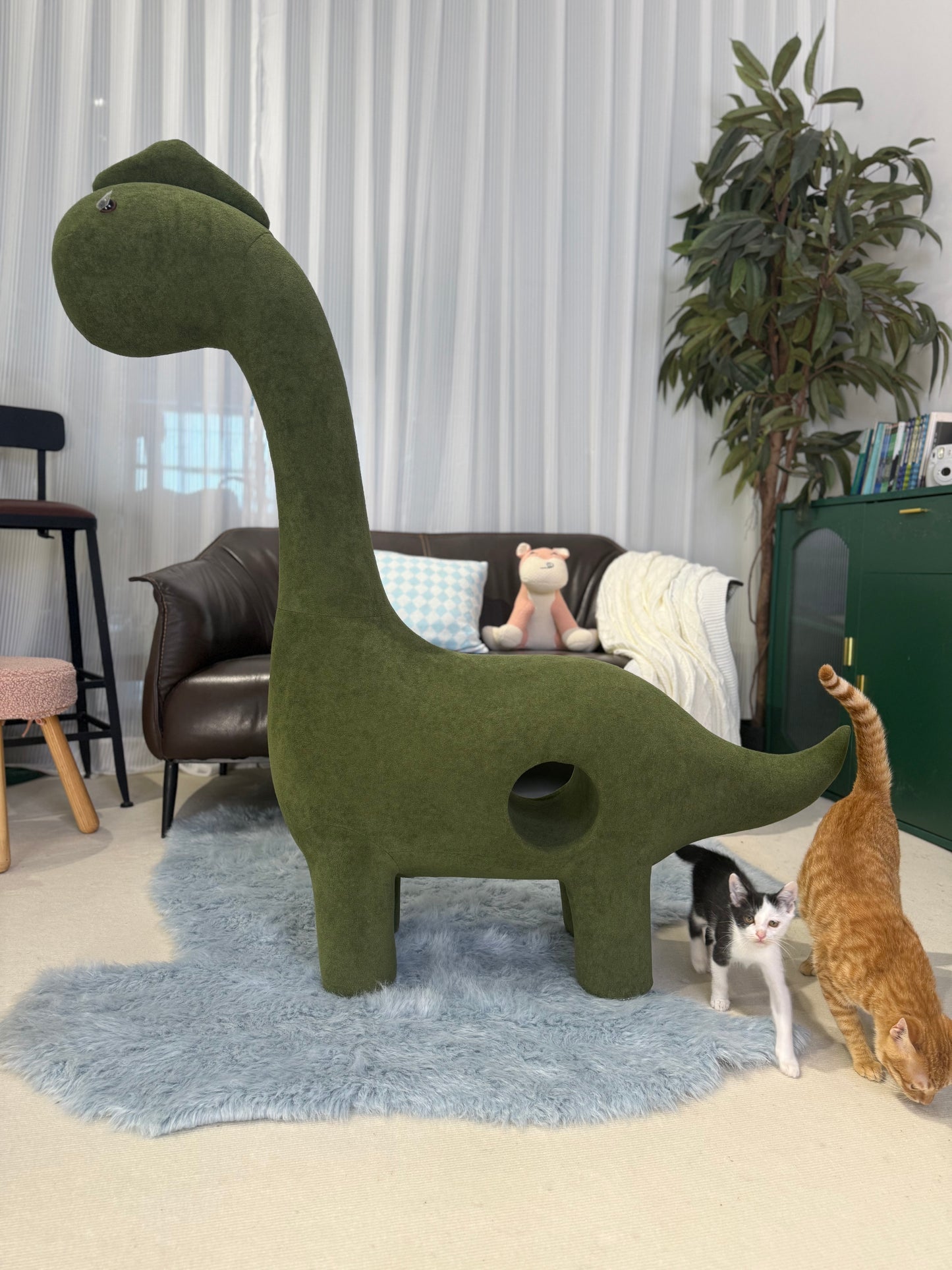 1.25Meters Dinosaur Cat Tree with Cave-Pet Friendly Furniture