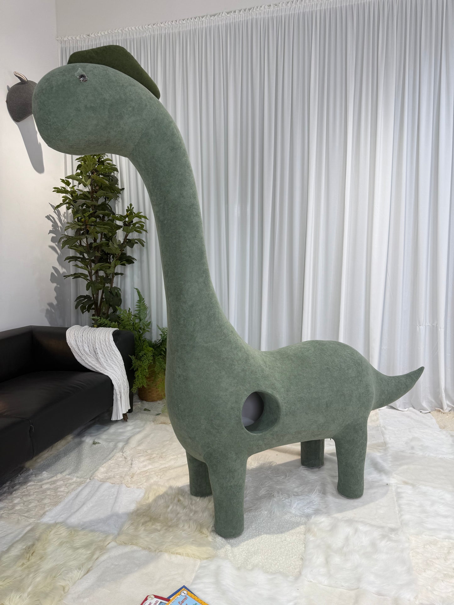 Upgraded anti - cat scratch-2Meters Giant Dinosaurs with Cat Nest-LettoDen Cat tree