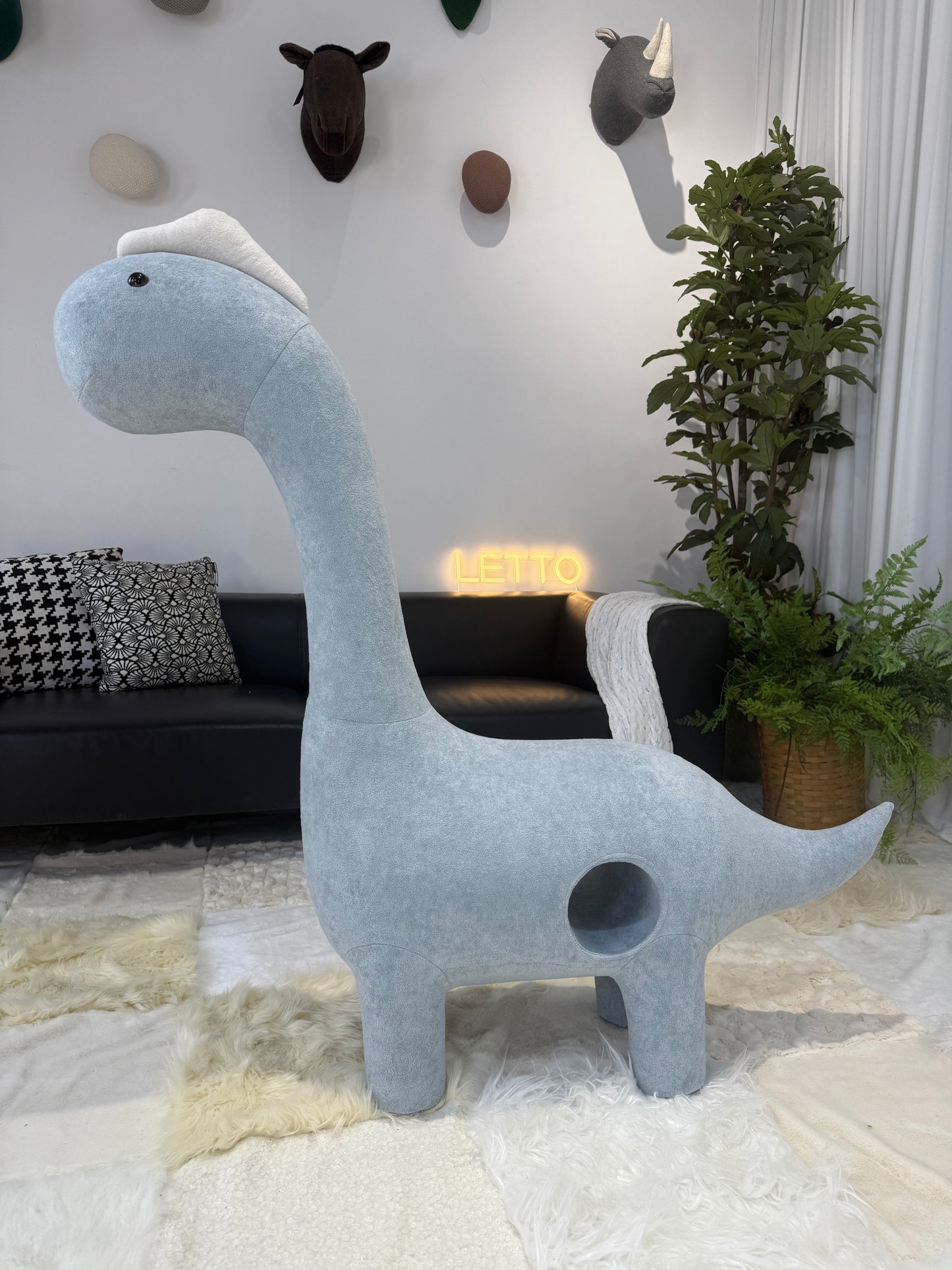1.25Meters Dinosaur Cat Tree with Cave-Pet Friendly Furniture