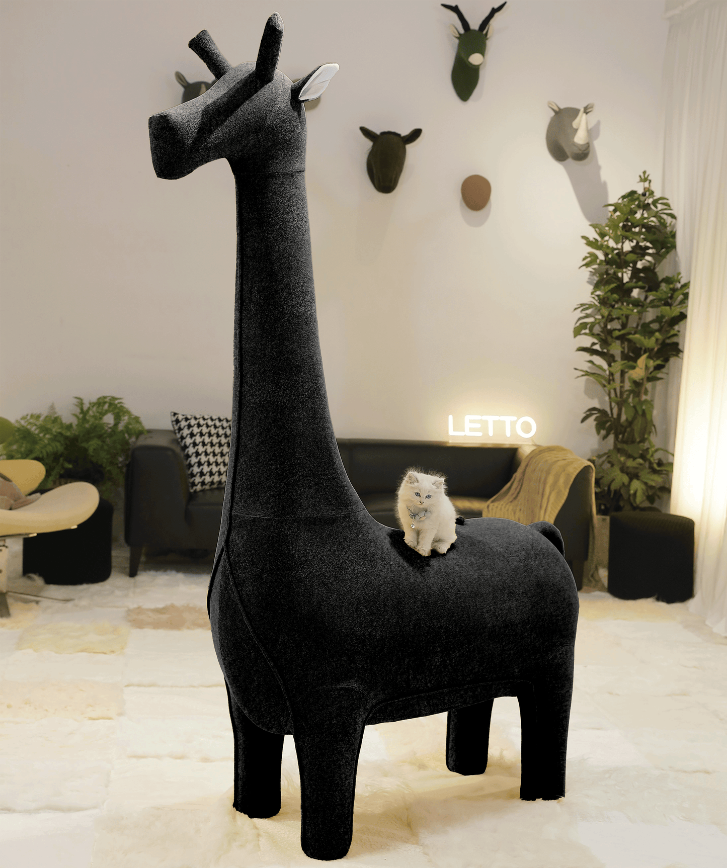 LettoDen 2M Giant Giraffe Cat Tree - Luxury Premium
