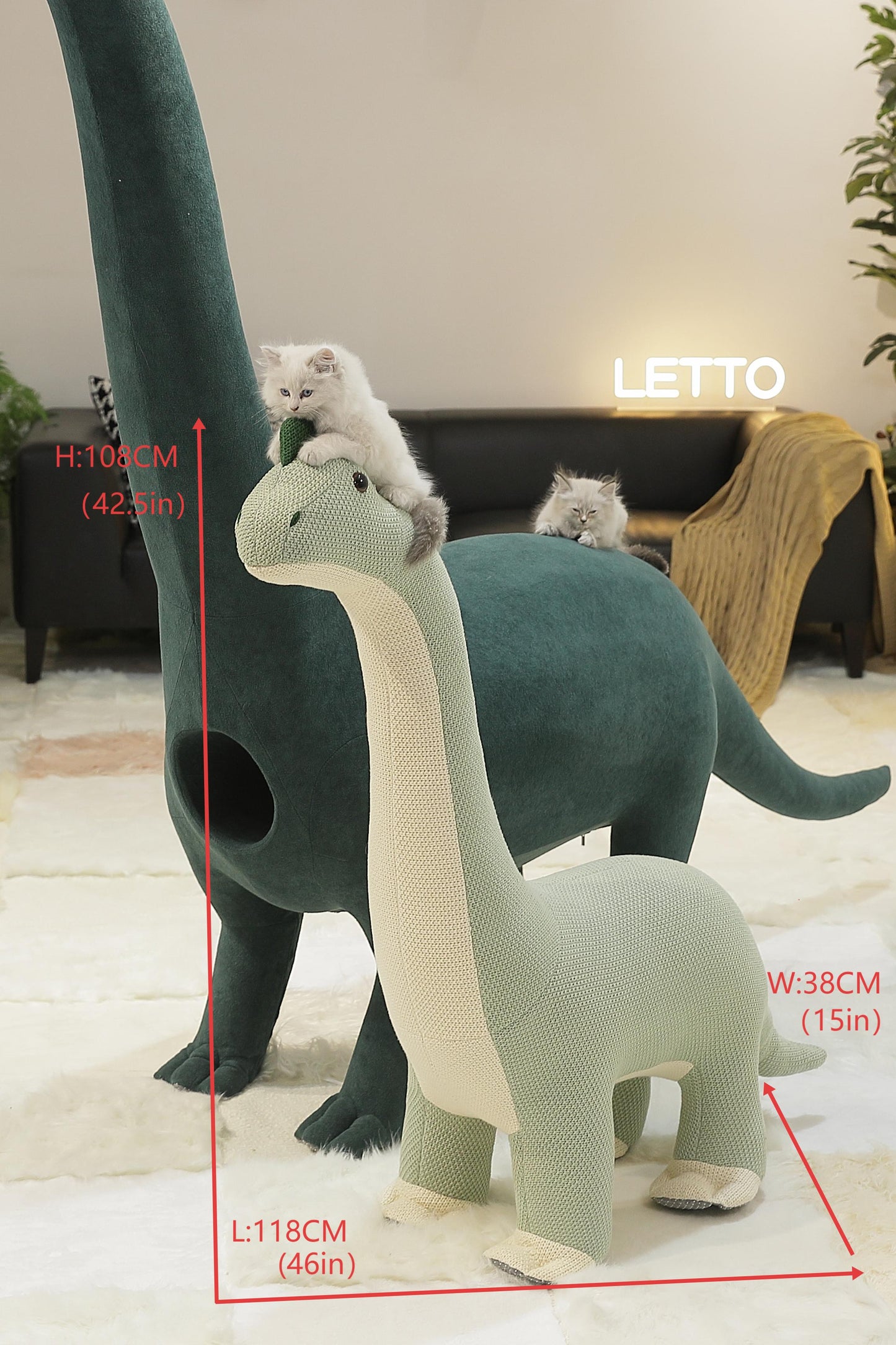 Muebles aptos para mascotas Brachiosaurus de 1,1 m