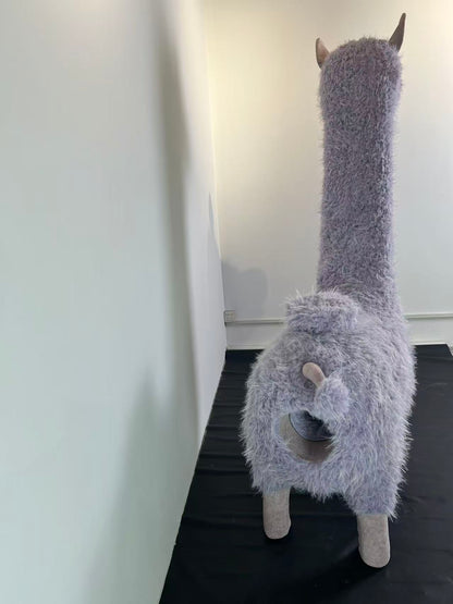 LettoDen 2M Alpaca Wool Cat Tree with Cave - Detachable Premium