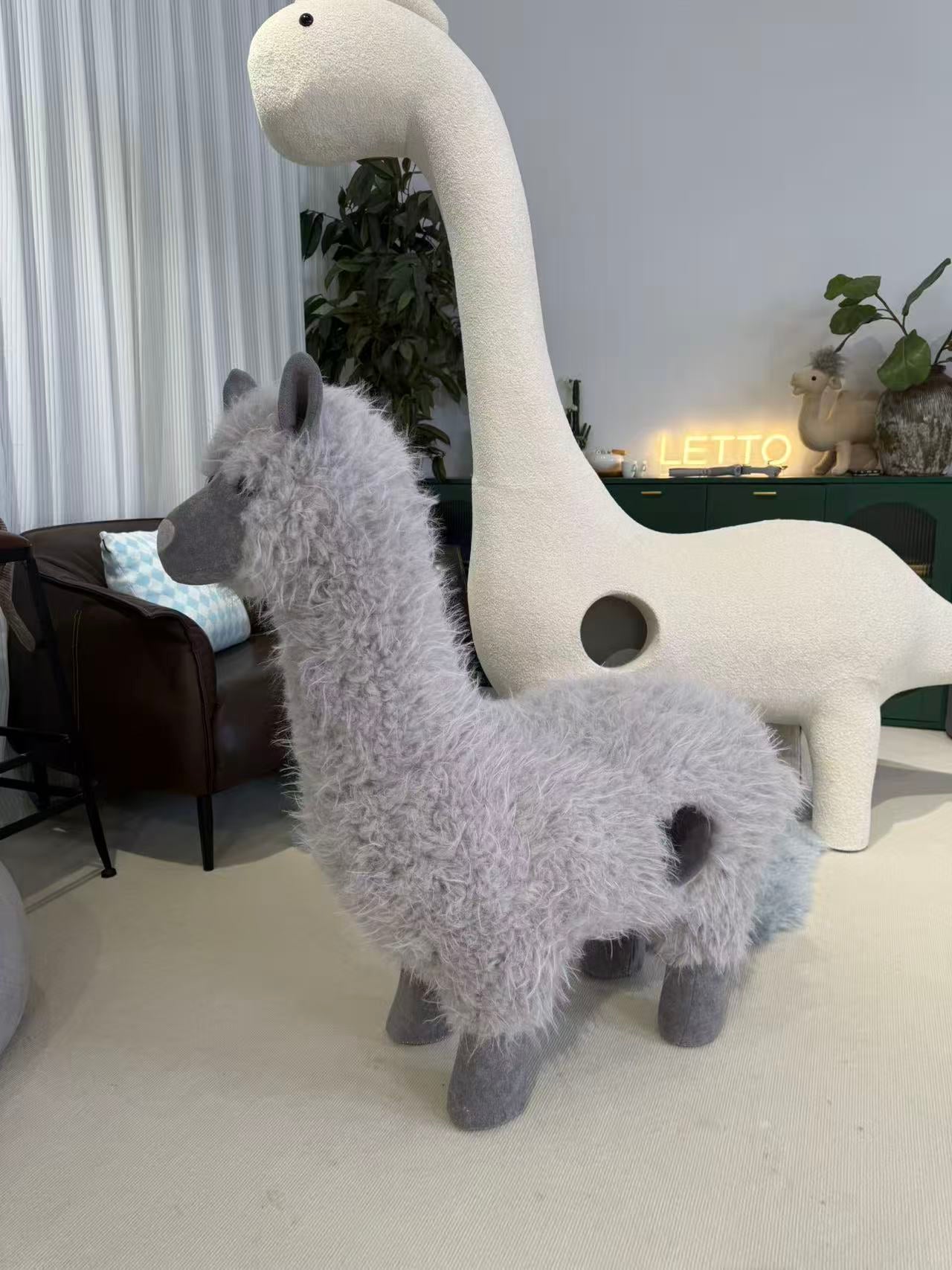 Lettoden Cat Tree - Medium-sized Alpaca-shaped Pet - friendly Furniture with Holes