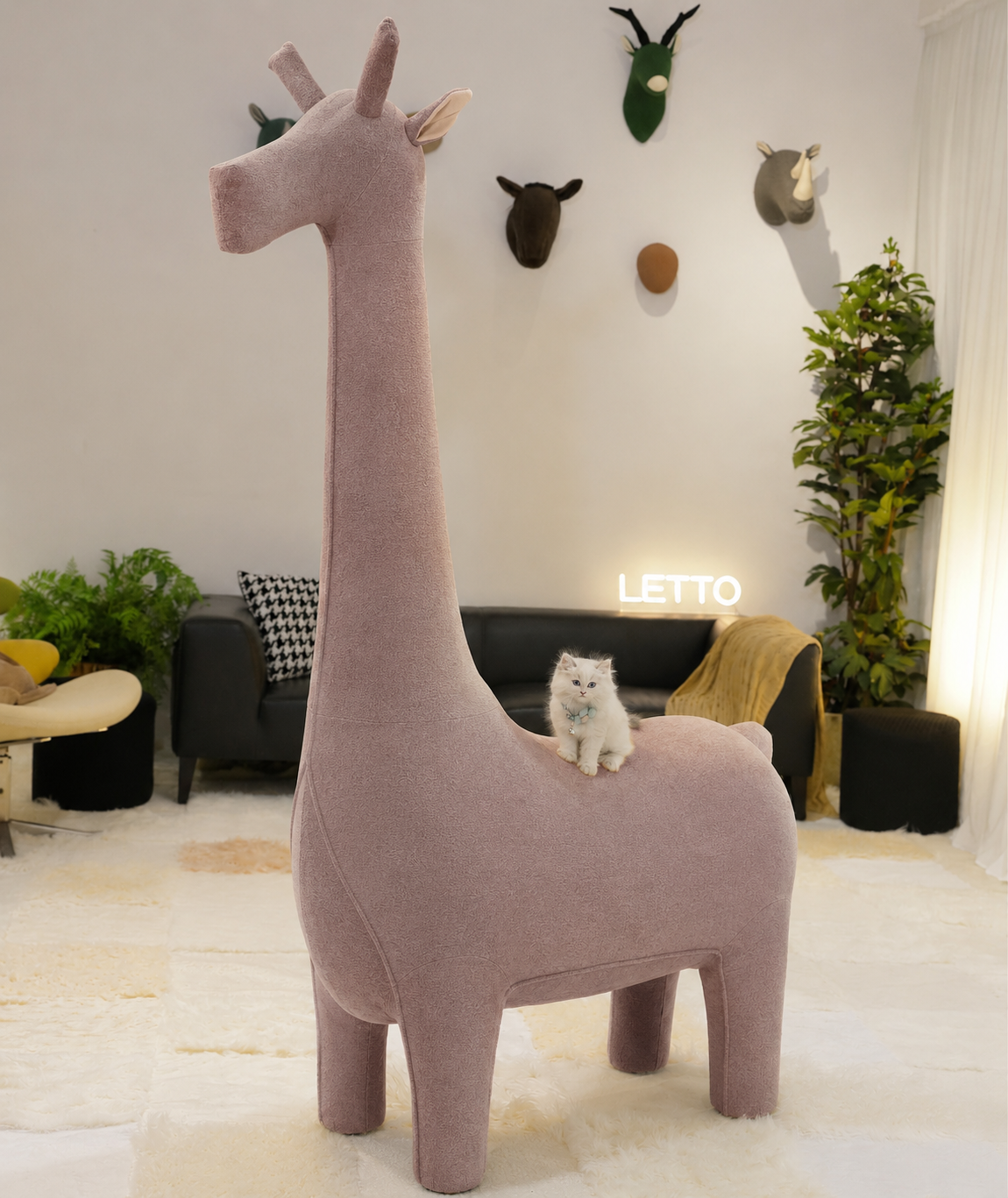 LettoDen 2M Giant Giraffe Cat Tree - Luxury Premium