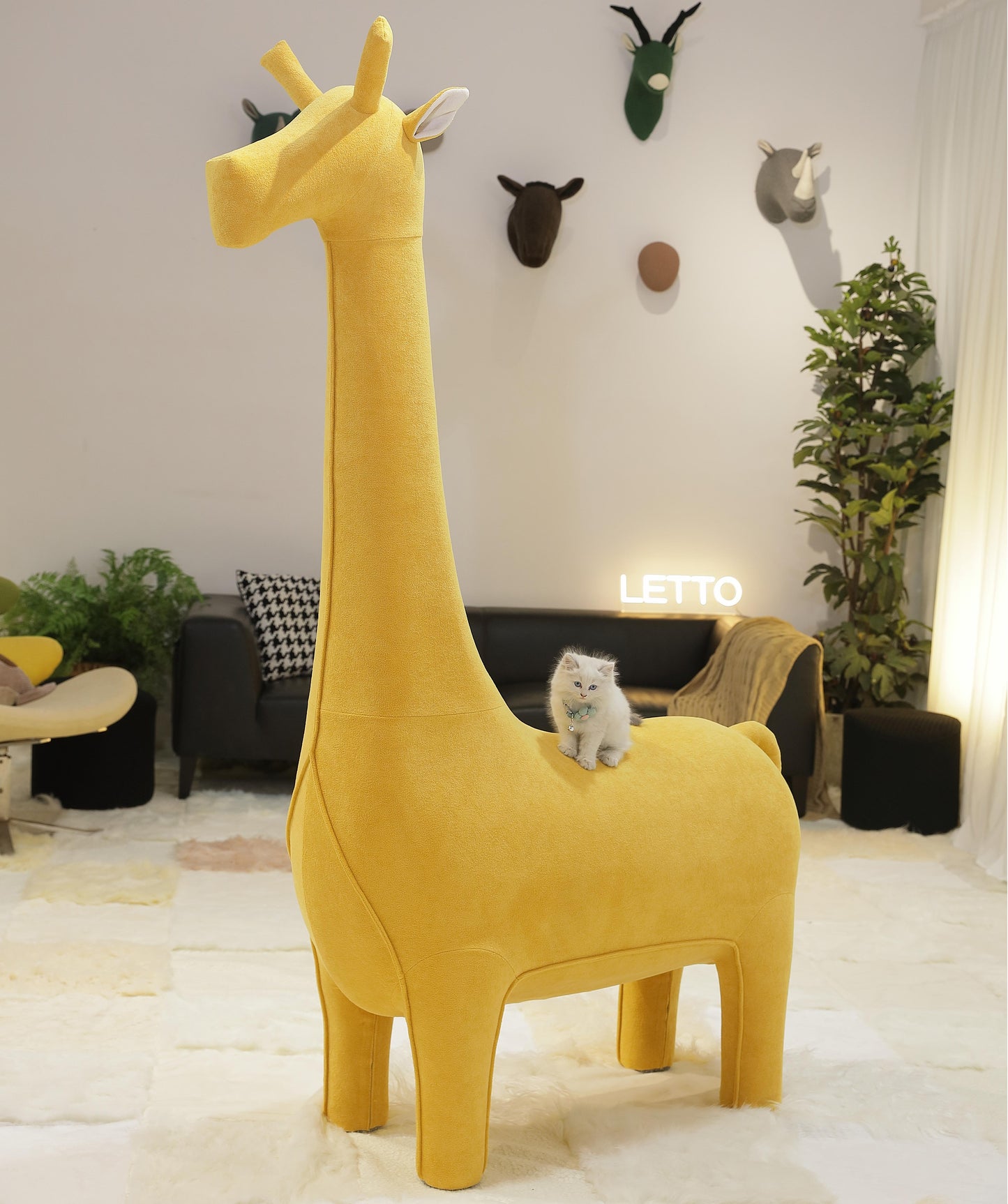 2 Meter Upgraded Giant Giraffe with Cat Nest - Themed Pet Friendly Furniture