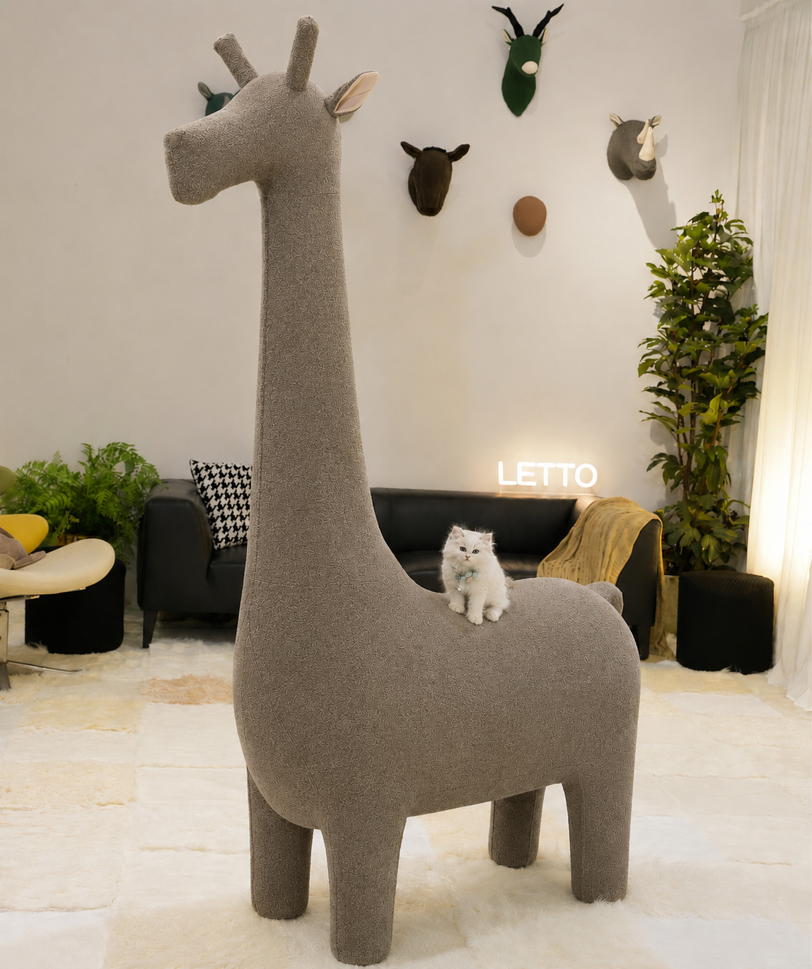 LettoDen 2M Giant Giraffe Cat Tree - Luxury Premium